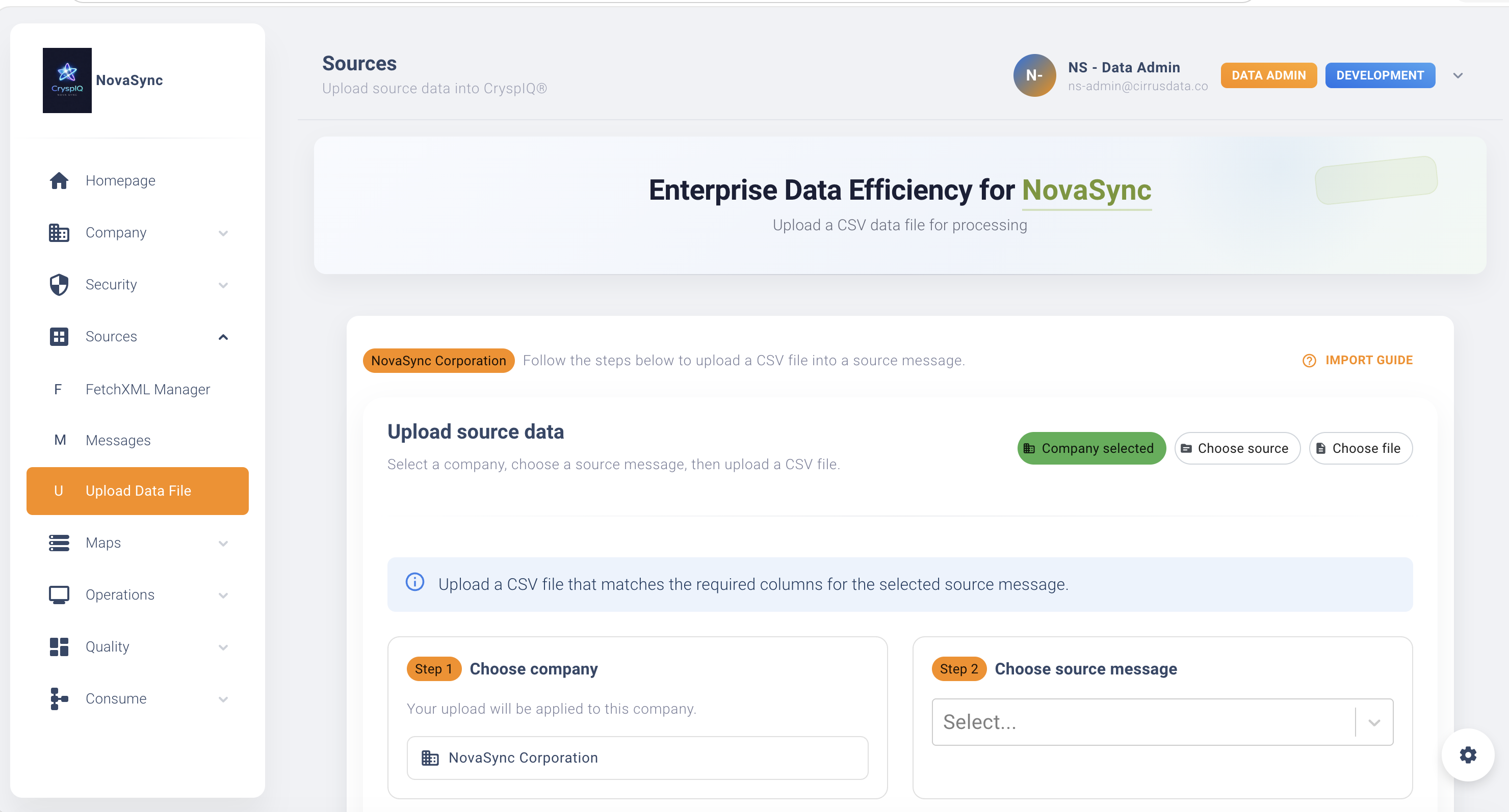 Upload Source Data